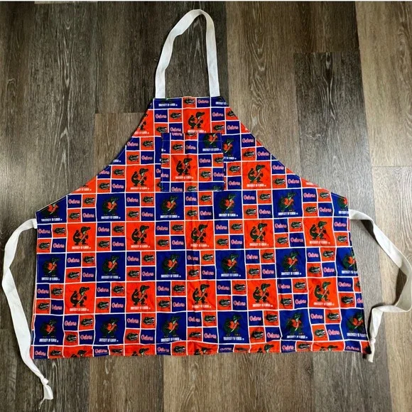 University of Florida Gators Apron Unisex OS Blue Orange Mascot Grid SKU4910