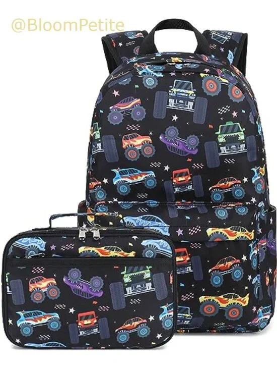 CAMTOP Kids Backpack Set with Lunch Box, Water-Resistant Polyester, Preschool
