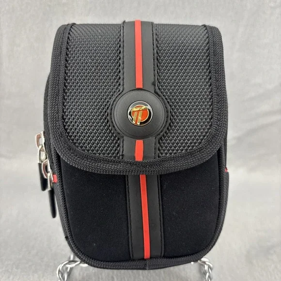 Targus Digital Camera Accessory Case Black Nylon Compact Belt Loop Pockets EUC‎