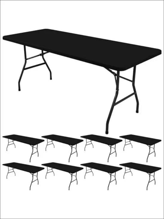 Stretch Spandex Fitted Table Top Cap Covers 8 Pack 6 ft Rectangular