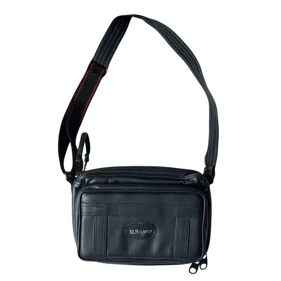 SLR Customer Padded Camera Shoulder Bag Black Red Multi-Compartment Strap