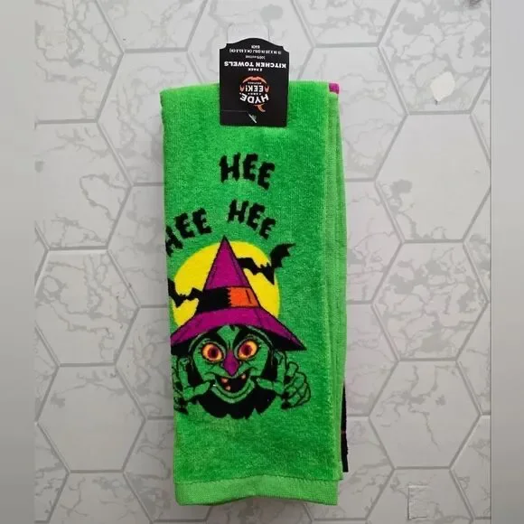 Nwt 2pc Halloween Witch Kitchen Terry Towels Hydeand EEK! Boutique