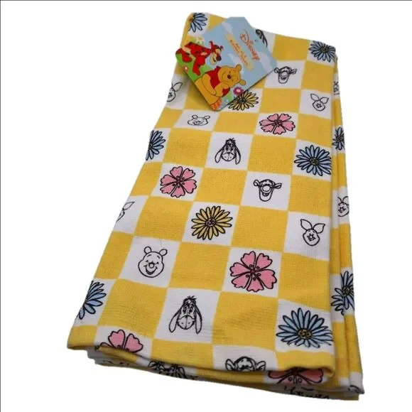 Winnie the Pooh Yellow Checkered Kitchen Towel Set