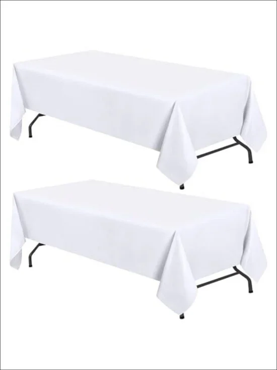 200 GSM Polyester Tablecloths 60x126 Inch for 8 Ft Rectangle Tables - 2 Pack
