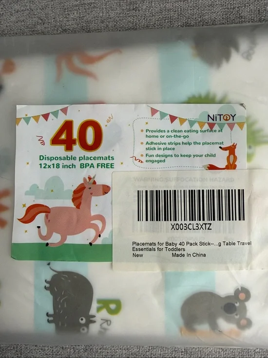 Kids Disposable Placemat Pack - 30 (open)