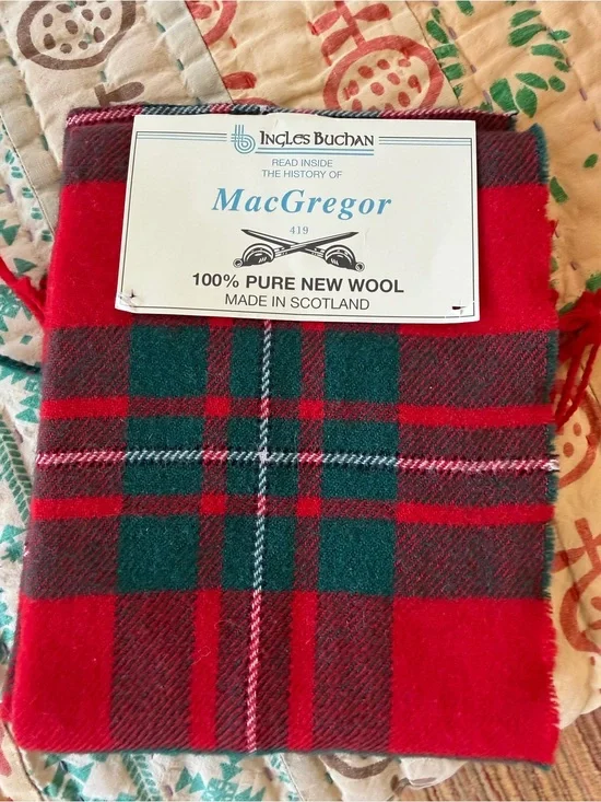 McGregor Red and Green Tartan Wool Throw