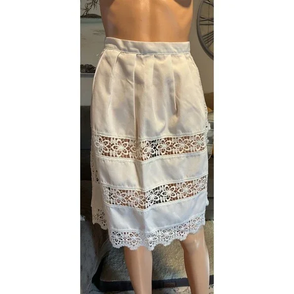 VTG Battenburg Lace Apron New ERNST LIGHT GERMAN HALF SIZE APRON Medium