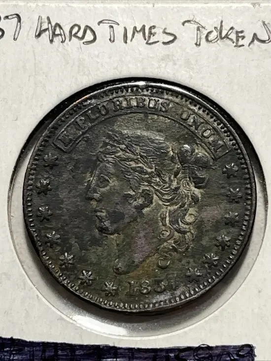 George A. Jarvis New York Hard Times Token, F-Great Detail,R- Sm Bend No Reserve