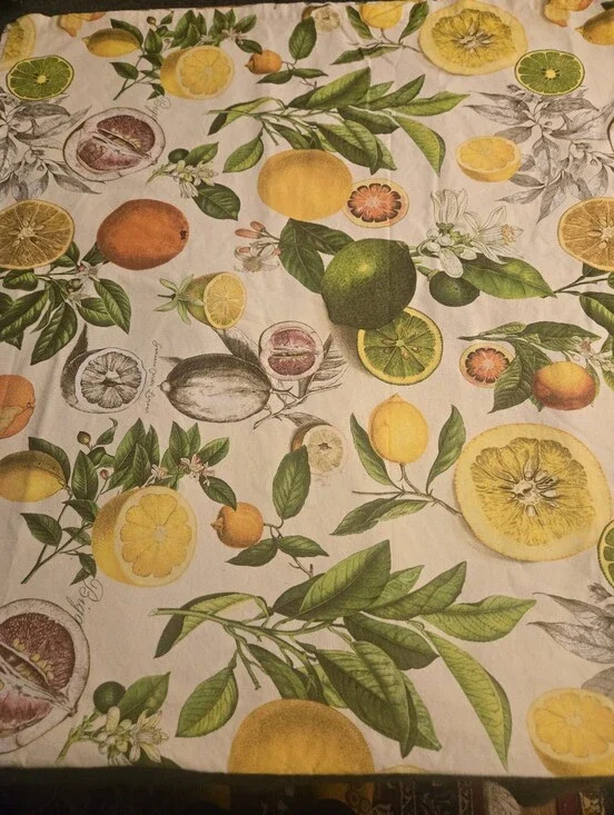 Italian Limoncello! & Botanical Print Tablecloth 66x66