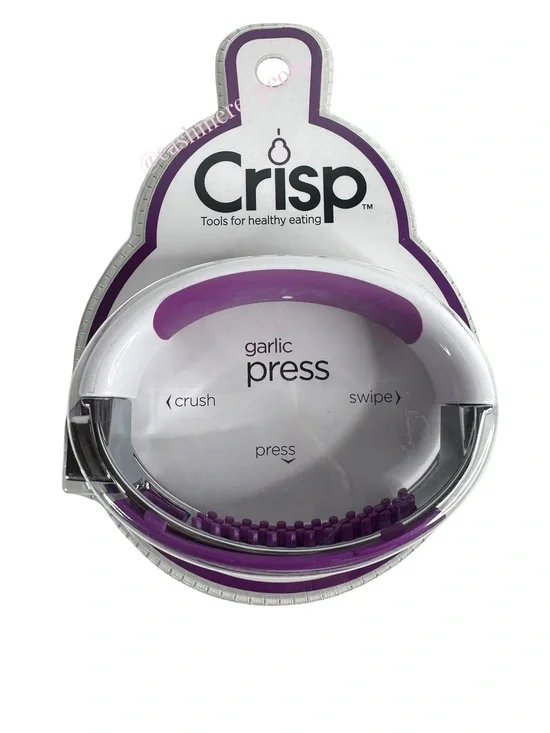 NEW Crisp Purple Garlic Press - Handheld Garlic Crusher Tool Collect & Dispense