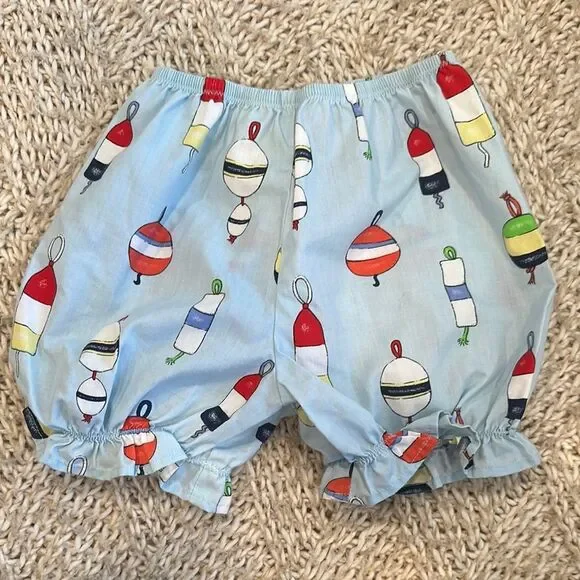 EUC OG Beaufort bonnet Blue Buoy Print Bloomer shorts size 4t