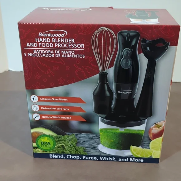 Brentwood Hand Blender and Food Processor Black New in Box