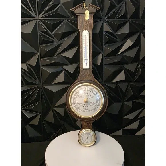 Whitehall Themometer Barometer Hygrometer Banjo Weather Station Wood Wall DAMAGE