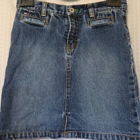 Tommy Hilfiger Girls Jean Skirt Vintage Y2K Size 10-12