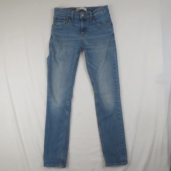 Levis 510 Jeans Girls 16 Reg (Actual 28x29) Blue Skinny Fit Stretch Light Denim