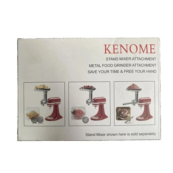 Kenome Metal Food Meat Grinder Attachment For Kitchen Aid Stand Mixer New Sealed
