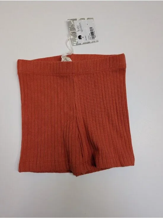 Kate Quinn Organic Cotton Wide Rib Mango Orange 6Y Bike Shorts