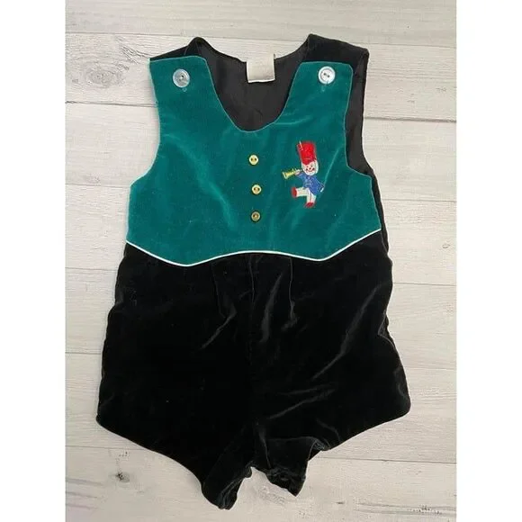 Vintage velour baby Nutcracker‎ One Piece romper 12 Months