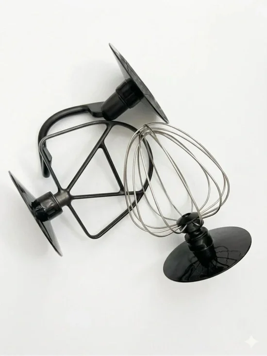 Black Stainless Steel Whisk & Beater Attachments - Compatible Mixer Accessories