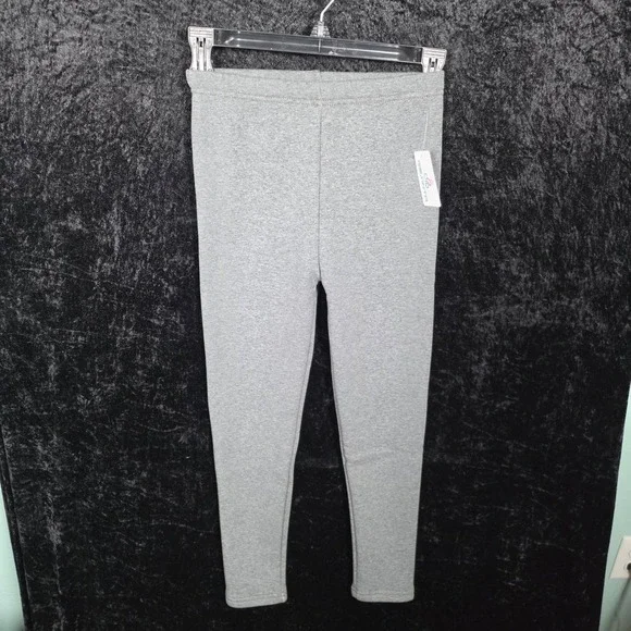 Resinta Girls Heather Gray Fleece Lined Leggings Size 7-8Y Cotton Blend NWT