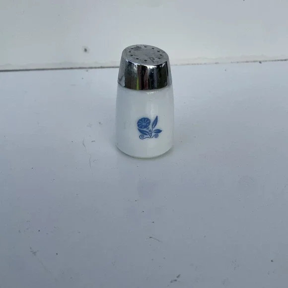 Vintage Dispensers Inc replacement white glass blue flower pepper shaker