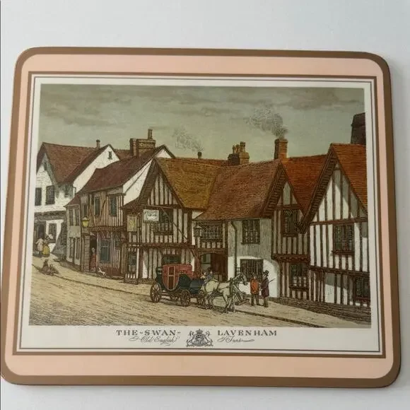 Vintage Pimpernel Hardboard European Scene Cork Placemat/Trivet