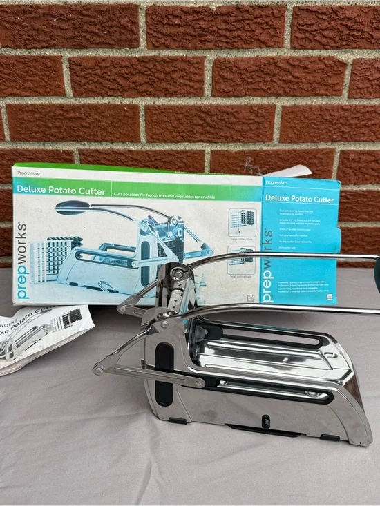 Progressive Prepworks Deluxe Potato Cutter French Fry Cutter Stainless Steel