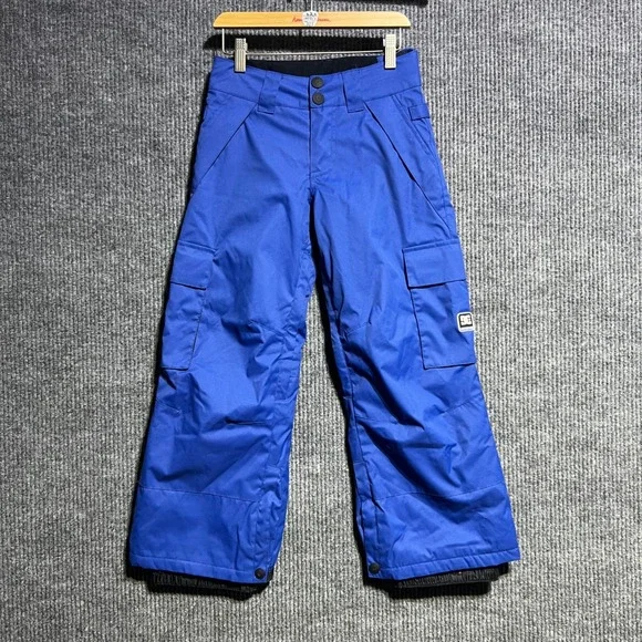 DC Shoes Snow Pants Kids 8/S Blue 10K Waterproof Cargo Insulated Winter Ski