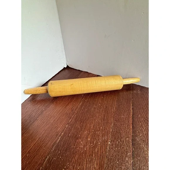 Vintage Solid Wood Rolling‎ Pin 17 Inch Natural Finish Farmhouse Kitchenware