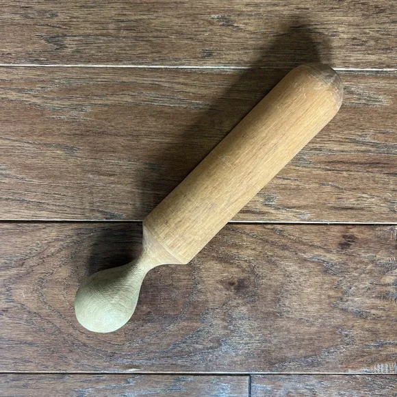 Vintage Wooden Pestle Masher Solid Hard Wood Kitchen Utensil
