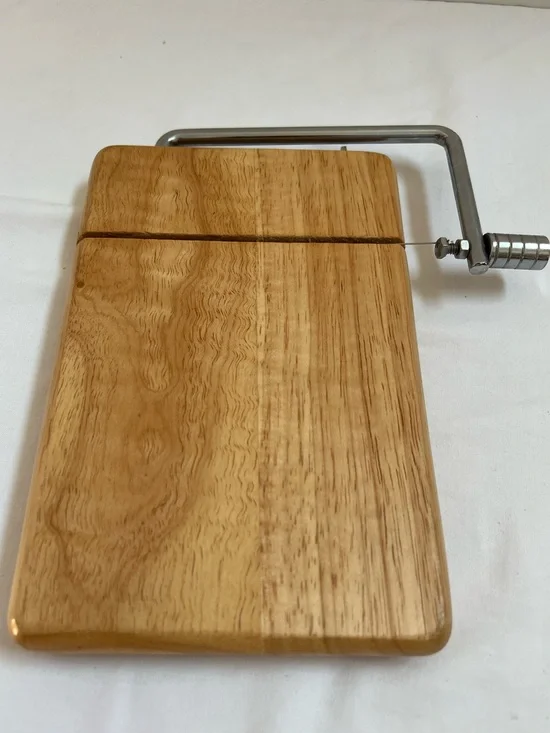 Natural Wood Cheese Food Slicer Wire Cutter Gourmet Board Slab 5 1/4