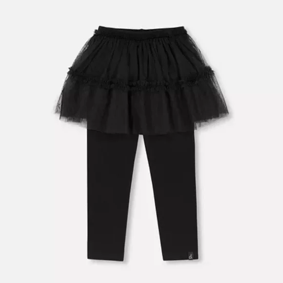 DEUX PAR DEUX GIRLS SOFT-LEGGINGS WITH TULLE SKIRT