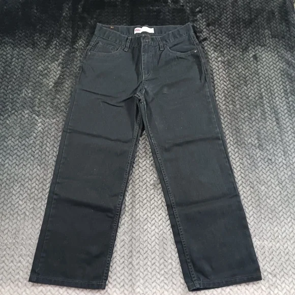 Levi's 550 Jeans Boys 11 Black Cotton Denim Straight Relaxed Travel Streetwear