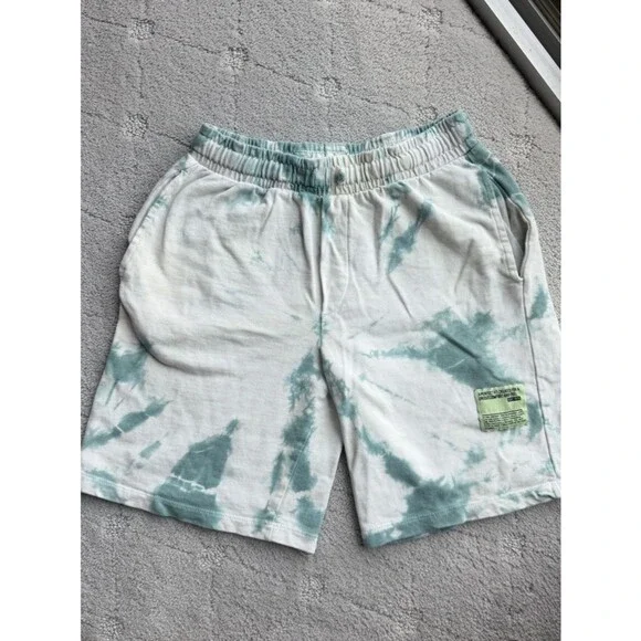 Zara Green/blue and White Tie-Dye Drawstring Shorts for boys sz 9