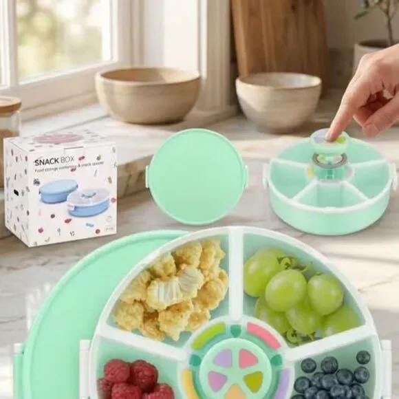 Kids Snack Spinner, 5-Compartment Reusable Snack Container, BPA-Free, Leakproof
