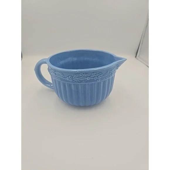 VINTAGE Quart Swiss Colony Blue Blueberry‎ Ceramic Mixing Bowl Country