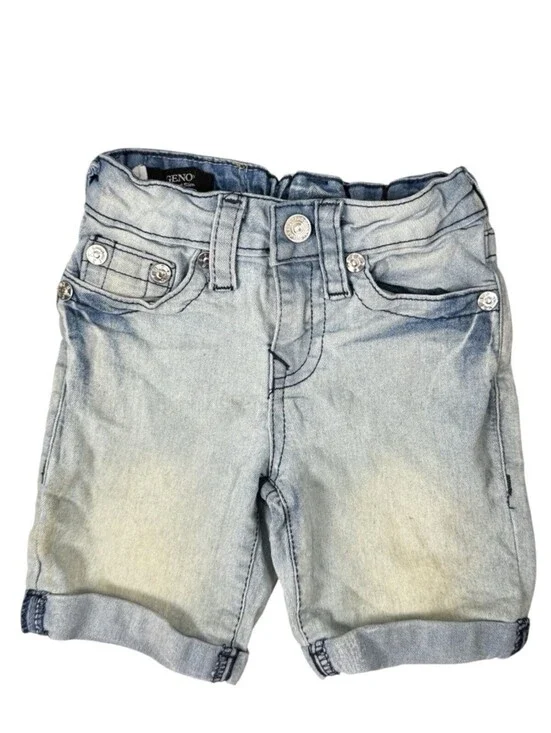 True Religion Toddler Girls Distressed Denim Shorts Size 4 Cuff Adjustable Waist