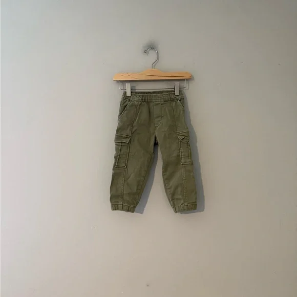 $14 ADD ON Zara PANTS BOYS Green Cargos 2Y H&M Quincy Mae cotton on kids‎