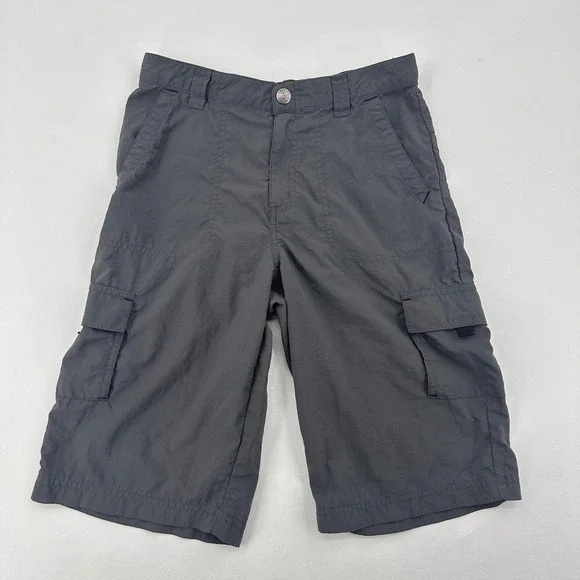 Columbia Kids Silver Ridge Cargo Shorts Grey Nylon Hiking Sun Protection 10/12