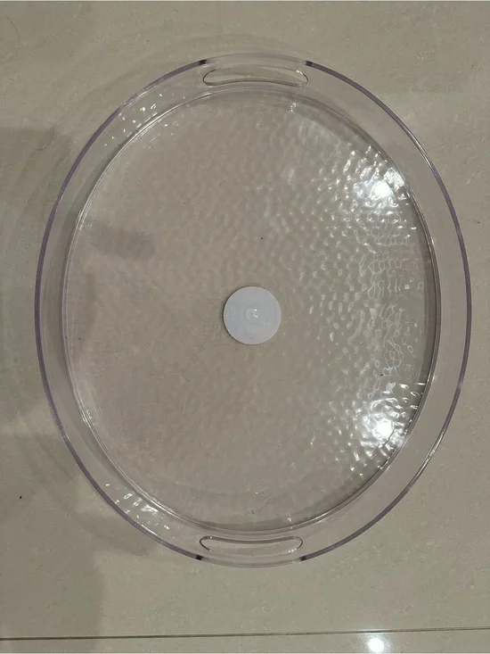 Clear Oval Serving Tray with Cutout Handles - Transparent
