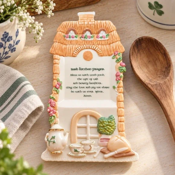 Lenox Irish Kitchen Prayer Spoon Rest 818819 Porcelain Cottage Ireland Decor