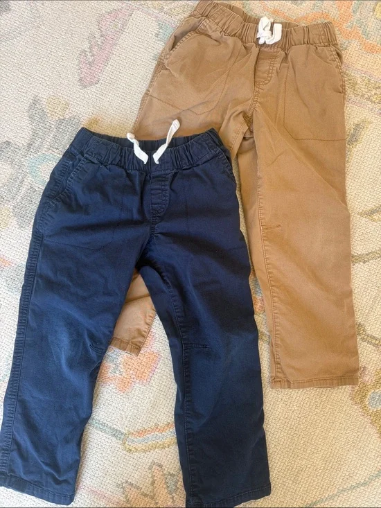 Cat & Jack Navy and Khaki Pull-On Pants Boys size 6