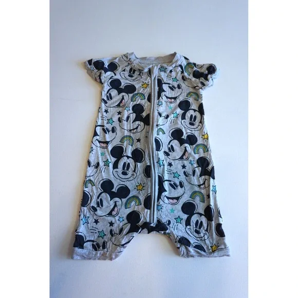 Disney Little Sleepies Mickey Mouse Bamboo Romper Gray 12-18 Months RK1.K5003