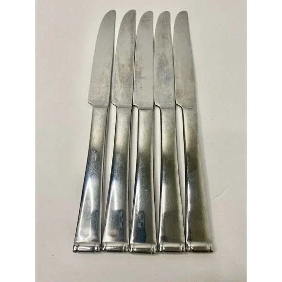 Reed & Barton Gatehouse Stainless Dinner Knives Knife Replacements Lot Of 5
