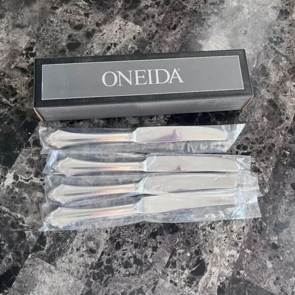 Dinner Knives Set of 4 Oneida Stainless Steel Kenwood Premium Fine‎ Flatware