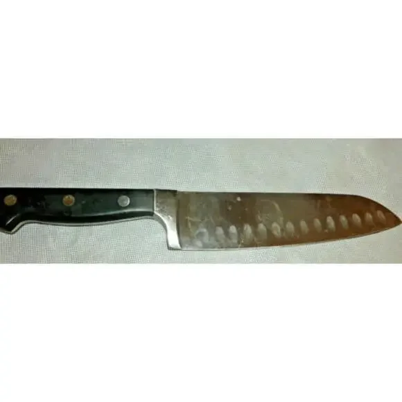 Good Cook 7” INOX Stainless Steel Granton Blade Santoku Chef’s Knife‎ BLACK