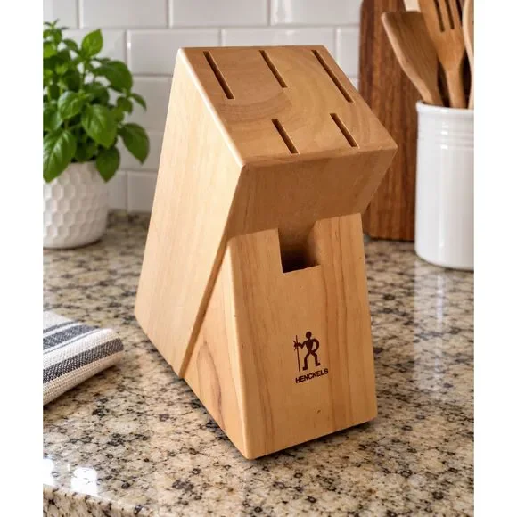 Henckels Solution 17553-41C Wood Knife Block Empty Replacement Natural Wood