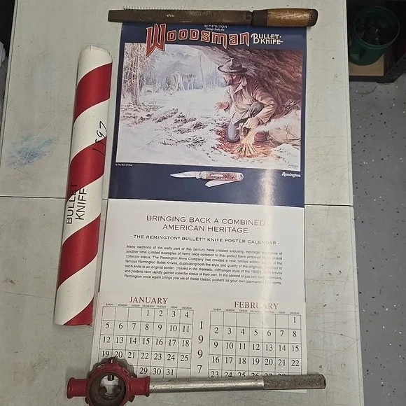 1997‎ Remington Bullet Knife Mini Trapper Calendar 30x20