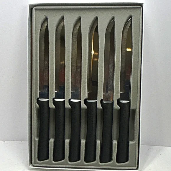 Rada Steak Knife Set 6pc OS Black New Serrated Stainless Steel G206