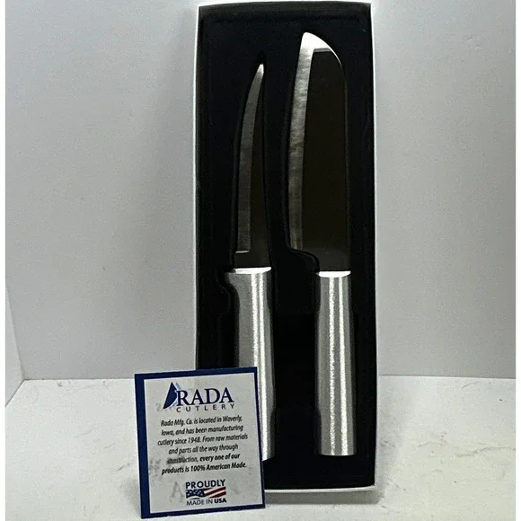 Rada Cutlery S53 2 Piece Cooks Select Set Silver handle Made in USA. NEW
